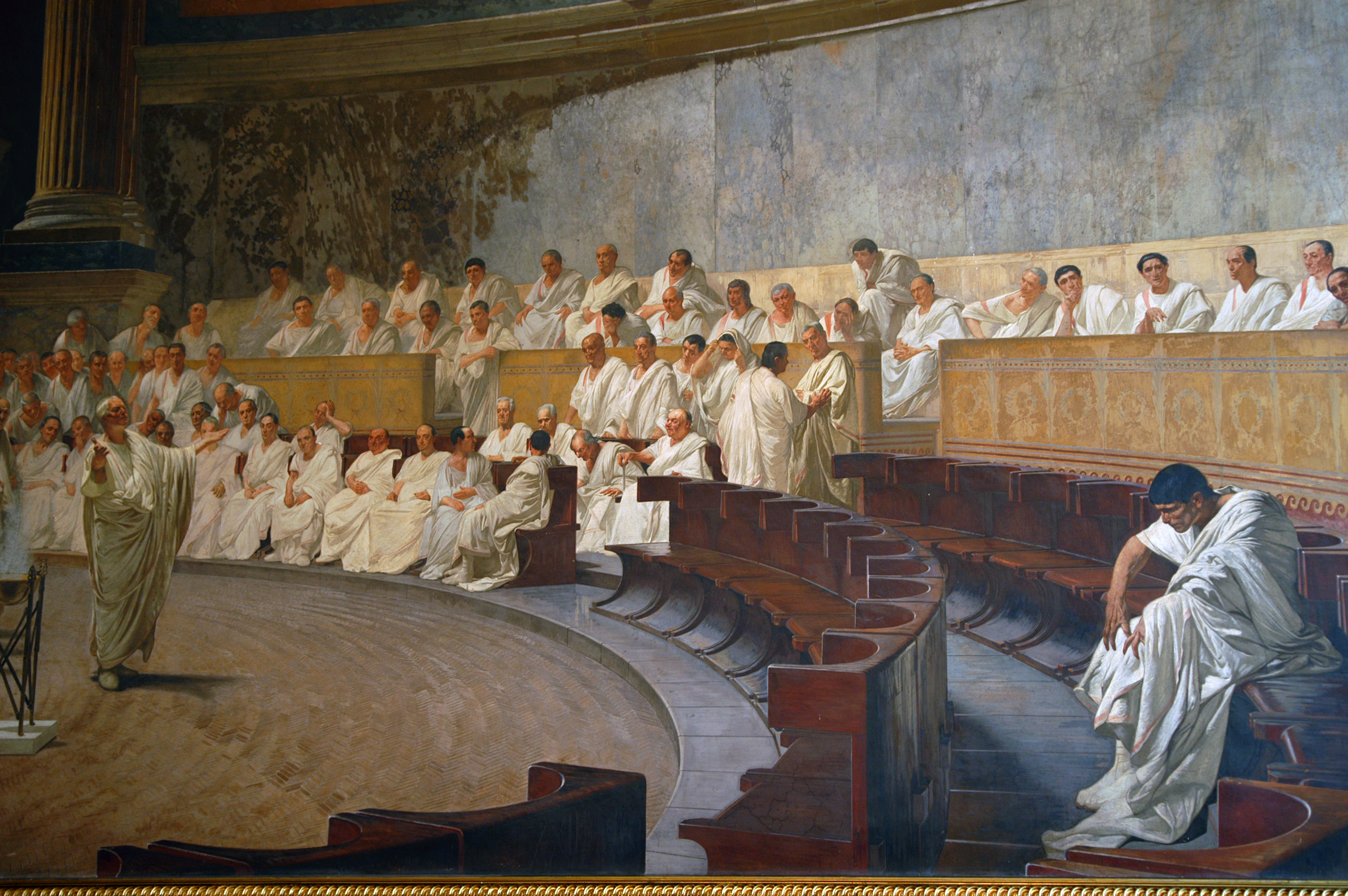 Maccari Hall (Palazzo Madama) - Cicero denouncing Catiline to the Senate (Cesare Maccari, 1840-1919)